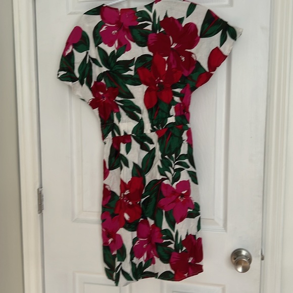 Floral linen mini dress - Picture 4 of 4